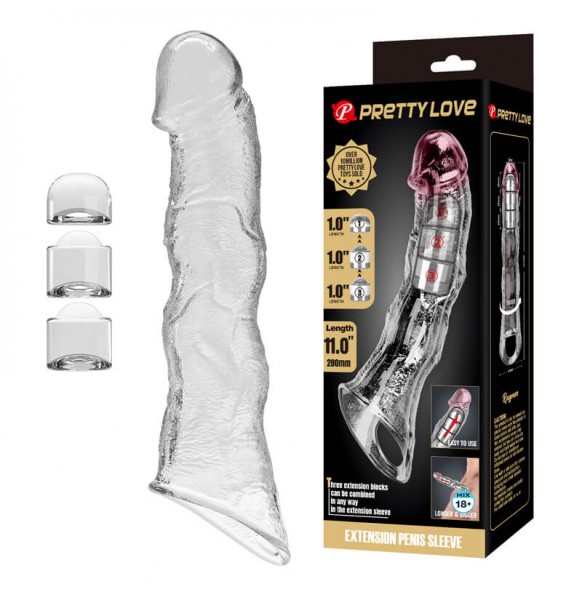 PRETTY LOVE - Ragna Extension Penis Sleeve (Transparent) PRETTY LOVE - Ragna Extension Penis Sleeve (Transparent)